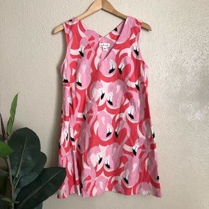 Flamingo Print Swing Dress